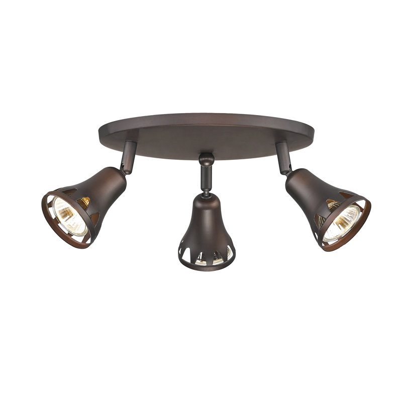 Dicilighting Modern 3Light MultiDirectional Ceiling Fixture, Adjustable Round Track Lighting